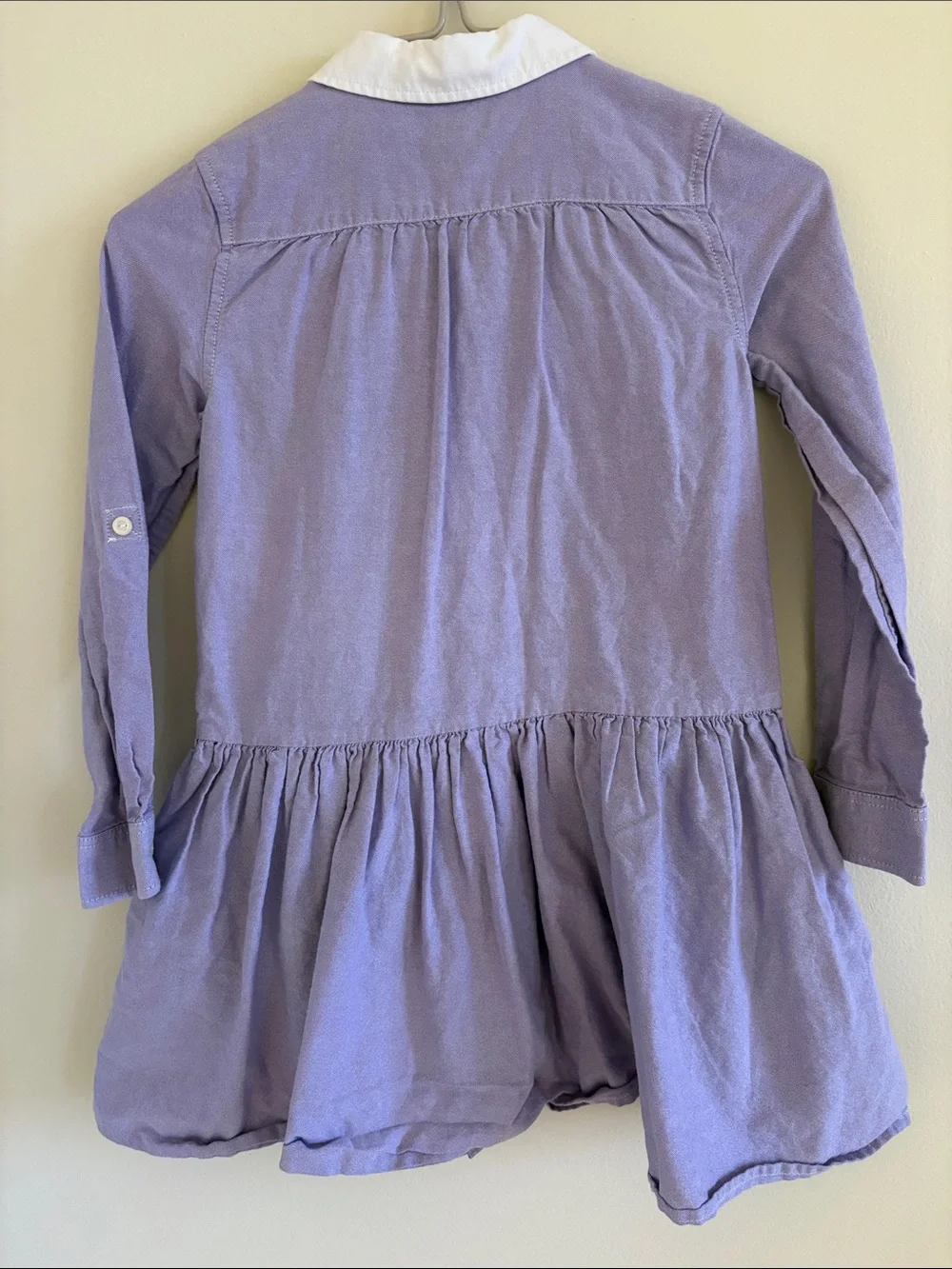 Ralph Lauren Girls Lavender Oxford Pintuck Preppy Dress (MISSING BUTTON & BELT)